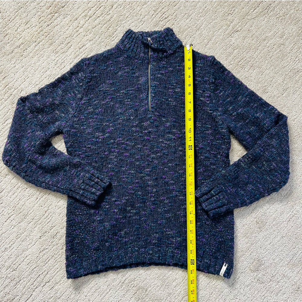 Woolrich Purple Half Zip Marled Knit Sweater - Picture 10 of 12